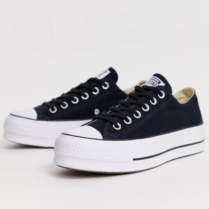 Converse Chuck Taylor All Star Ox Rise sneakers black gently used size women 7.5